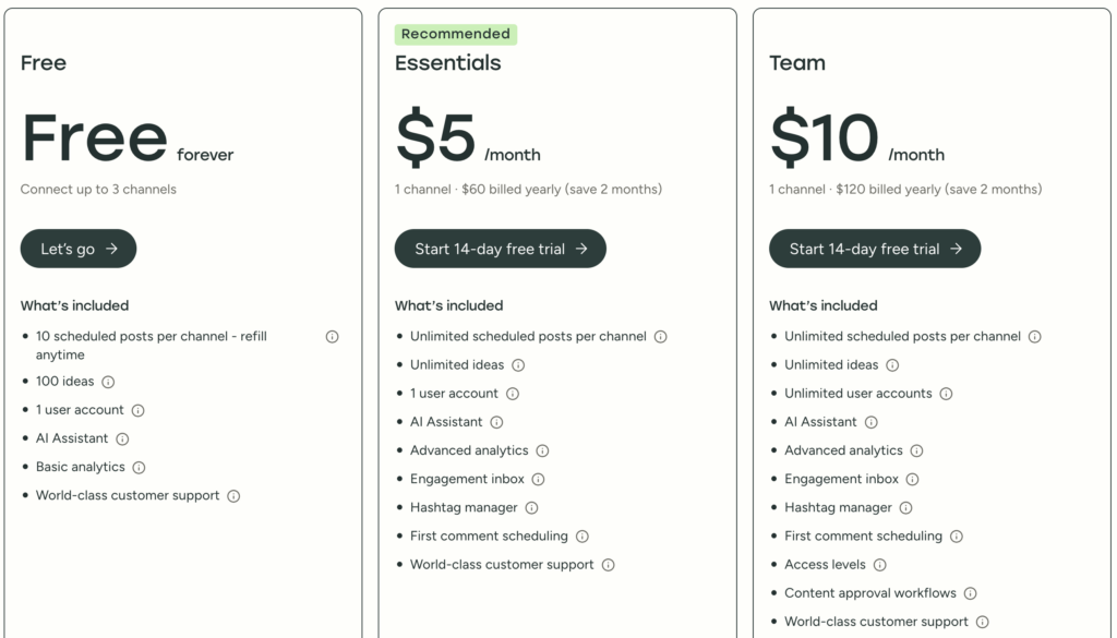 buffer pricing